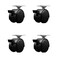 Service Caster 2'' Black Metal Hooded Twin Caster with Brake Nylon Wheels Top Plate , 4PK SCC-TP02S50D-NYS-FB-B-TP2-4 - alternate 1